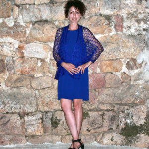 Boutique Mohair Tricot Machine Écharpe Carrée Bleu Klein