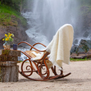 Boutique Mohair Tricot Machine Plaid Écru